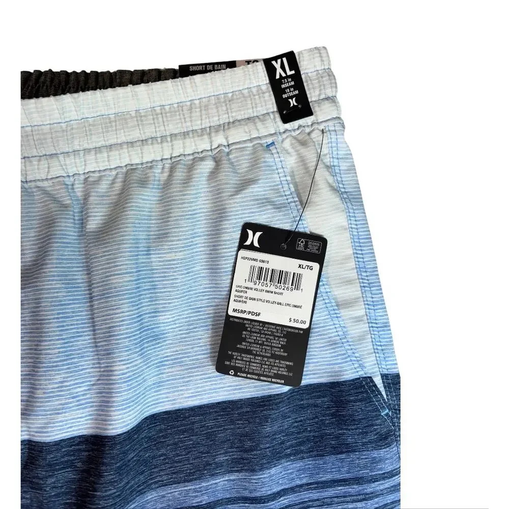 HURLEY EPIC OMBRÉ VOLLEY SWIM SHORTS BOARDSHORTS MESH LINER UPF 50+ SIZE XL NWT